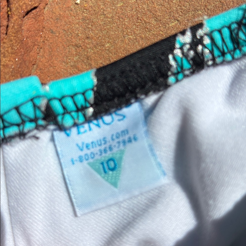 VENUS Black & Teal Zebra Ring-Accent James Bond Style Bikini 10 - Picture 3 of 4